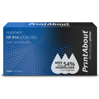 Afbeelding van Huismerk HP 81A (CF281AD) Toner Zwart Voordeelbundel 2 pack