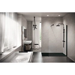 Afbeelding van Novellini Kuadra inloopdouche 100x200cm Helder glas/Mat zwart