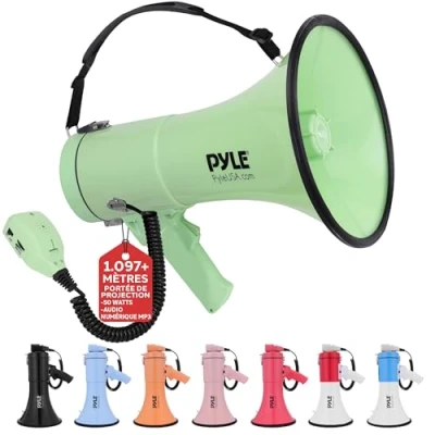 Afbeelding van Pyle Megafoon Speaker 50 Watt Draagbare PA Bullhorn met Sirene en Verstelbaar Volume Bereik tot 1100 m²