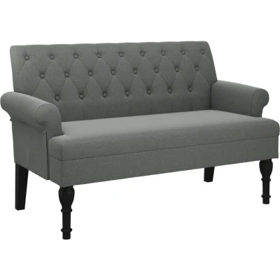 Afbeelding van vidaXL Bankje met rugleuning 120x62x75,5 cm stof donkergrijs