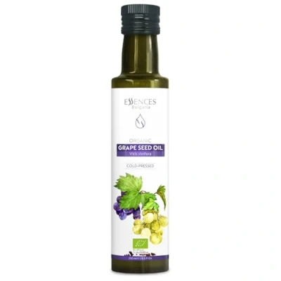 Image de Essences Bulgaria Huile de Pépins Raisin Bio 250 ml Pressée à Froid 100% Naturelle Qualité Extra Premium Excellent Goût Sauces Salades Sans Additifs ni Conservateurs Non OGM