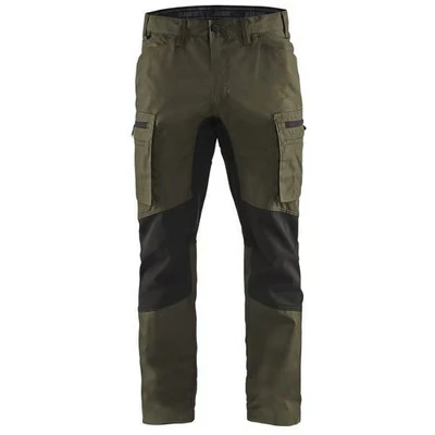 Image de Pantalon services stretch vert olive/noir
