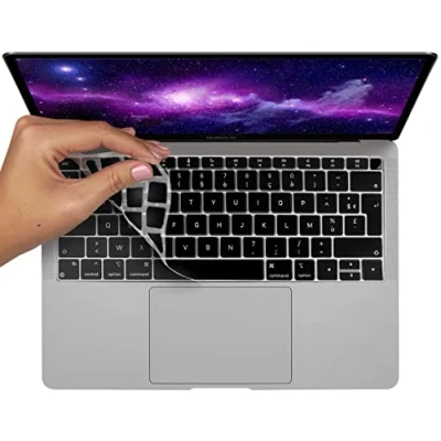 Afbeelding van MyGadget AZERTY Toetsenbordhoes voor Apple MacBook Air 13 inch (M1 chip 2020 2022) ultradunne bescherming van siliconen zwart