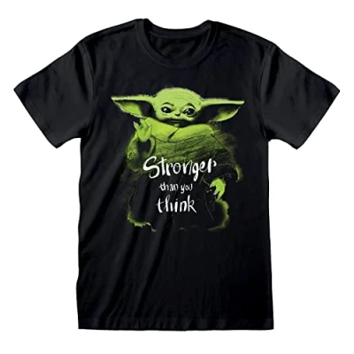 Afbeelding van Henry Tiger STAR WARS Mandalorian Stronger THAN YOU Think Tshirt print, Heren, Maat: XL, Black