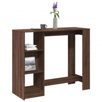 Image de vidaXL Table de bar avec étagère chêne marron bois d&#039;ingénierie854397