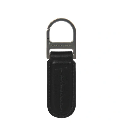 Afbeelding van PORSCHE DESIGN Leren Sleutelhanger Keyring Oval Black Zwart