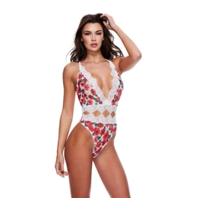 Afbeelding van Baci White Floral &amp; Lace Teddy M/L