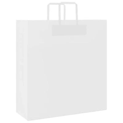 Afbeelding van Papieren kraftzakken 250 st met hengsels 45x17x48 cm wit
