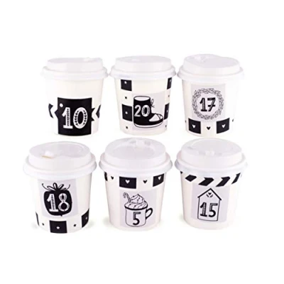 Afbeelding van Adventskalender om te vullen, met 24 geschenkdozen, bekers, kerstkalender, knutselset zelfklevende adventskalenders en accessoires pajoma