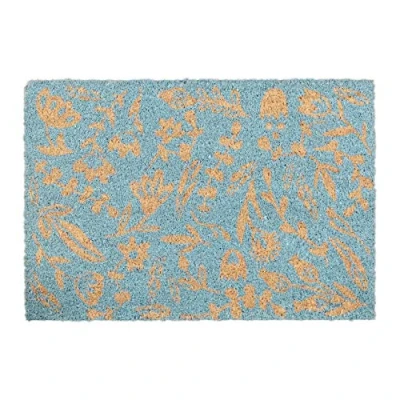 Afbeelding van Relaxdays deurmat kokos bloemen schoonloopmat binnen/buiten droogloopmat 40x60 mat
