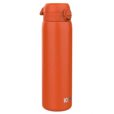 Afbeelding van ION8 Drinkfles van roestvrij staal, 1 liter, lekvrij, gemakkelijk te openen, veilige vergrendeling, vaatwasmachinebestendig, draaggreep, duurzaam en krasbestendig, 1200 ml, oranje