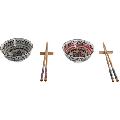 Afbeelding van Sushi set DKD Home Decor 30 x 21 7 cm Multicolour Mandala Keramiek Orientaals (6 Onderdelen)