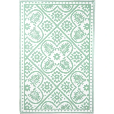 Afbeelding van Esschert Design Buitenkleed 182x122 cm groen en wit