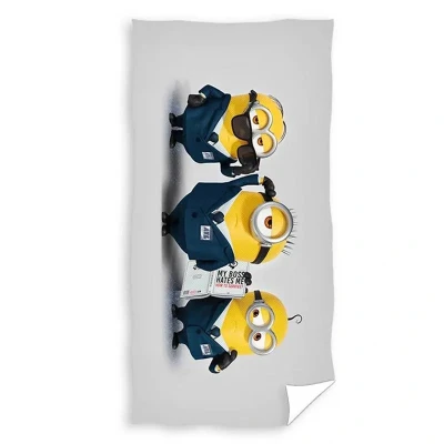 Afbeelding van Minions Strandlaken 70x140 cm Grijs