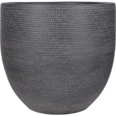 Afbeelding van Mica Decorations Carrie Ronde Bloempot H36xØ39 cm Terra Zwart