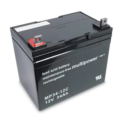 Afbeelding van Multipower MP34 12C loodaccu AGM 12 V 34 Ah cyclusbestendig voor rolstoelen, caddy&#039;s enz