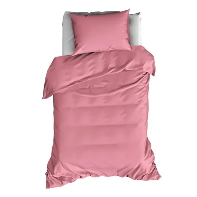Afbeelding van De Witte Lietaer Dekbedovertrek Katoen Satijn Olivia Eenpersoons 140 x 200/220 cm Roze