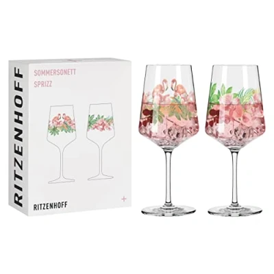 Afbeelding van RITZENHOFF 3461005 aperitiefglazen, 500 ml, serie Sommersonett nr. 5, dieren en plantmotief, Made in Germany