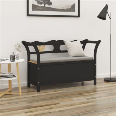 Afbeelding van Bankje 107x45x75,5 cm massief vurenhout zwart