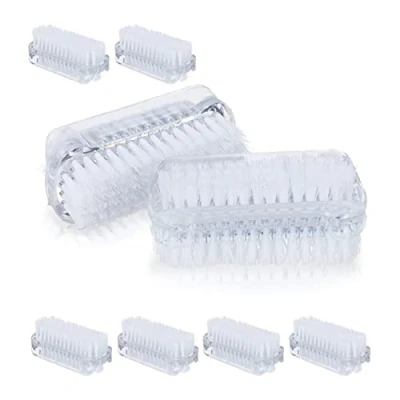 Afbeelding van Relaxdays nagelborstel set van 8 dubbelzijdig harde haren 3,5 x 8,5 cm doorzichtig