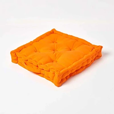 Afbeelding van Homescapes zitkussen effen oranje 40 x cm