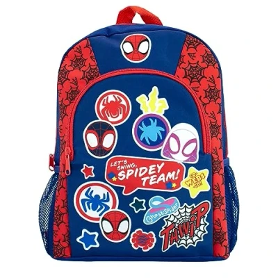 Afbeelding van Marvel Spiderman Rugzak Spidey en zijn ongelooflijke vrienden kinderrugzak I schooltas voor jongens meisjes officiële Spider Man merchandise, Blauw,