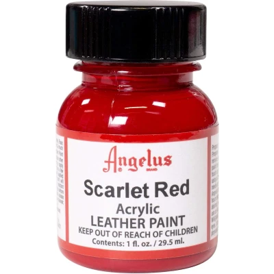 Afbeelding van Angelus Leather Acrylic Paint textielverf voor leren stoffen acrylbasis Scarlet Red 29,5ml