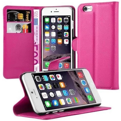 Afbeelding van Cadorabo Hoesje geschikt voor Apple iPhone 6 / 6S in KERSEN ROZE Beschermhoes met magnetische sluiting, standfunctie en kaartvakje Book Case Cover Etui