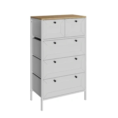 Afbeelding van Vicco Belaro Bijzettafel 56 x 95 cm met 5 laden Wit