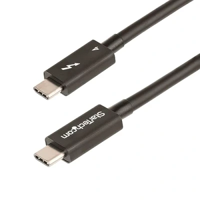 Image de StarTech.com Câble Thunderbolt 4 de 50cm 40Gbps, 100W PD Vidéo 4K/8K (M) pour USB4/Thunderbolt 3/USB 3.2/USB Type C/DisplayPort 50 cm passif, support 4K, 8K, Alimentation USB (100