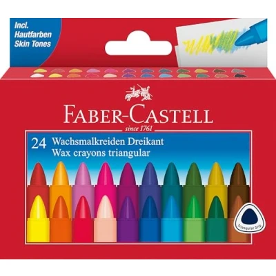 Image de FABER CASTELL Craie à la cire triangulaire, étui de 24