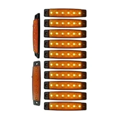 Afbeelding van Yuk 10 stuks 9,7 cm 6 LED side Marker aanhangwagen Jig Lampen voor Truck Licht Amber Achterdeel Gabarite Light, Cab Sjabloon Lichten, RV Konvooi