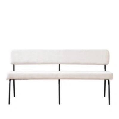 Afbeelding van Bronx71® Scandinavische eetkamerbank Espen beige gerecyclede stof 160 cm
