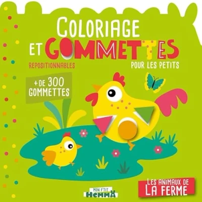 Afbeelding van ANIMAUX DE LA FERME COLORIAGE ET GOMMETTES POUR LES PETITS