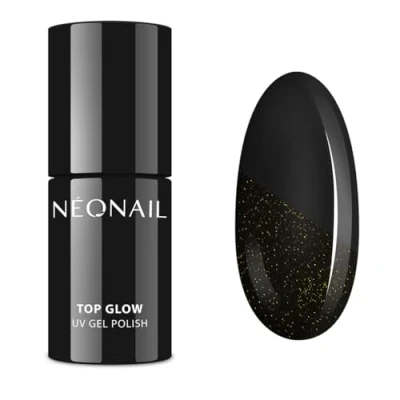 Afbeelding van NEONAIL nagellak UV toplaag fixeerglitter met deeltjes TOP GLOW GOLD 7,2 ml