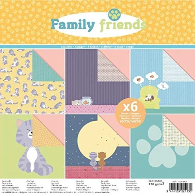 Image de Papier scrapbooking Artemio Family friends Chats 30,5 x cm 6 feuilles