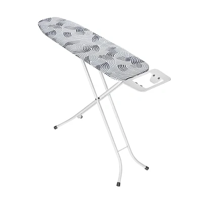 Afbeelding van WENKO Strijkplankbasis, stabiele strijkplank geschikt om te strijken, in hoogte verstelbaar van 73 tot 90 cm, ronde buis Ø 20 mm, gepoedercoat metaal, strijkoppervlak 110 x 30 bekleding 5 mm