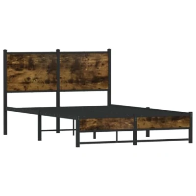 Afbeelding van Bedframe zonder matras metaal gerookt eikenkleurig 120x200 cm