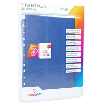 Afbeelding van Gamegenic 18 Pocket Sideloading Pages Blue (10 stuks)