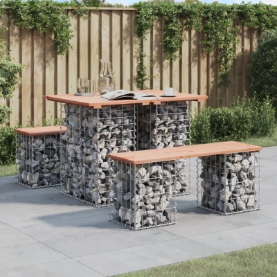 Afbeelding van Tuinbank schanskorfontwerp 100x70x72 cm massief grenenhout