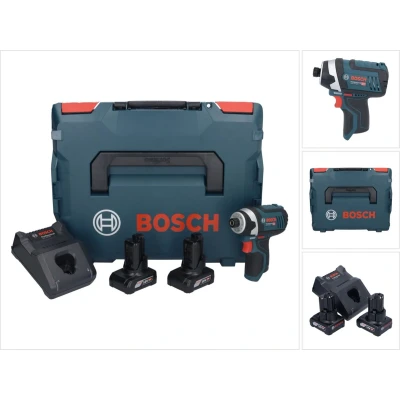 Afbeelding van Bosch GDR 12V 105 Professionele accu slagmoersleutel 12 V Nm 1/4&quot; + 2x oplaadbare 6.0 Ah lader L Boxx