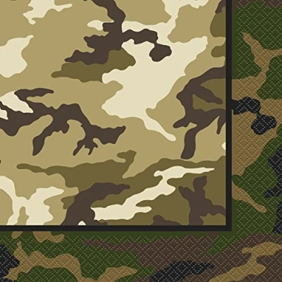 Afbeelding van Camouflage militair servetten 33x33cm 16 stuks