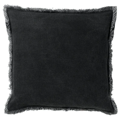 Afbeelding van Dutch Decor BURTO Kussenhoes van gewassen katoen Raven 45x45 cm zwart