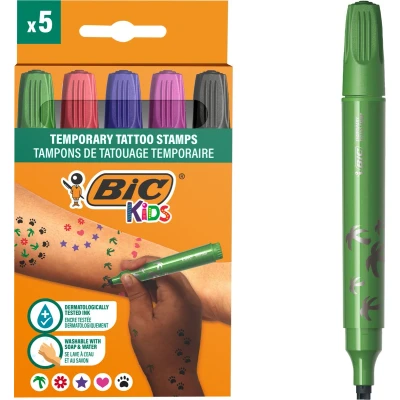 Afbeelding van Bic Kids tijdelijke tattoo stempels, assorti, set van 5 stuks