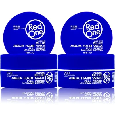 Afbeelding van RedOne Aqua wax Blue Styling 2 x 150 ml Sterke grip L Haargel Ultra Hold Haarwas voor dames en heren Bubblegum geur Maximale controle