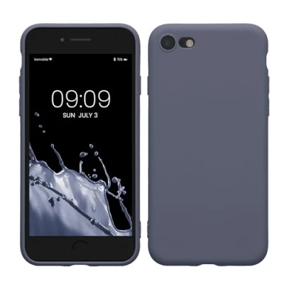 Afbeelding van kwmobile telefoonhoesje geschikt voor Apple iPhone SE (2022) / (2020) 8 7 Hoesje smartphone Precisie camera uitsnede In blauwgrijs