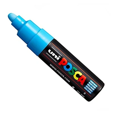 Afbeelding van Uni POSCA PC 7M Paint marker brede punt 4,5 5,5 mm 15 kleuren lichtblauw