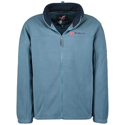 Afbeelding van Geographical Norway TAMAZONIE Heren, warm dik fleecejack voor heren met ritssluiting, zacht herensweatjack de winter, sweatjack voering en lange mouwen, comfortabel outdoorvest, kaki, S
