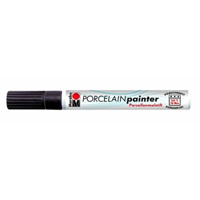 Afbeelding van Marabu porselein en glasschilder, universele punt 1 2 mm, zwart