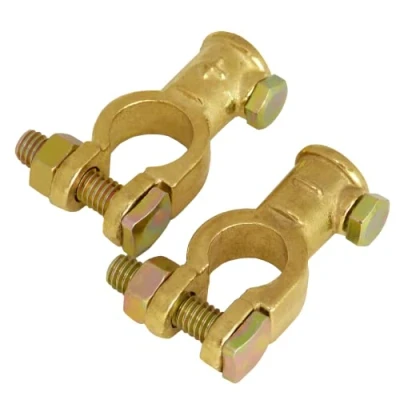 Afbeelding van A0066 6 1 Set messing accuklemmen 12 V 24 autoaccuklemmen + aansluitklemmen voor auto, vrachtwagen, camping op zonne energie